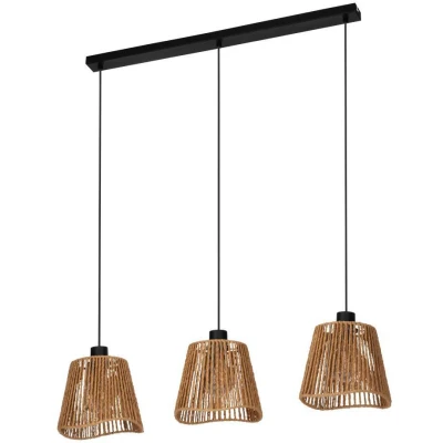 Afbeelding van EGLO Lavister Hanglamp E27 91 cm Zwart/Bruin Papier