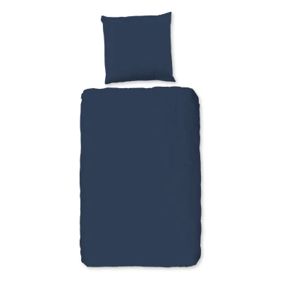 Afbeelding van Donkerblauw Dekbedovertrek 135x200 cm 1 Persoons 100% Katoen Luxe en Ademend