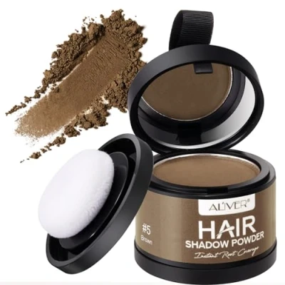 Image de poudre capillaire, brun, 4 g, pour raccords, densifie les cheveux, correcteur épaissir homme et femme, résiste au vent à l’eau, cacher racines (marron)