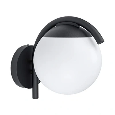 Afbeelding van EGLO Prata Vecchia Wandlamp Buiten E27 26 cm Zwart/Wit