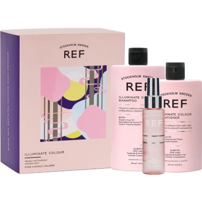 Afbeelding van REF Stockholm Illuminate Colour Giftbox &#039;The Heroine&#039; Shampoo + Conditioner Shine Elixir Ideale haarverzorging geschenkset Cadeau tip!