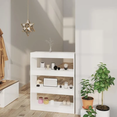 Afbeelding van Boekenkast/kamerscherm 80x30x103 cm bewerkt hout wit