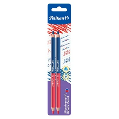 Afbeelding van Pelikan 811118 kleurpotloden (dik, driehoekig), rood en blauw (2 stuks)