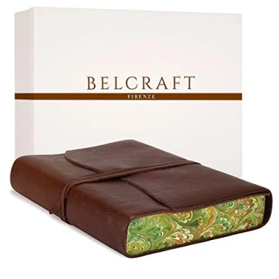 Afbeelding van Venezia Romantica A5 dagboek / notitieboek van leer, handgemaakt, Italiaans, reisdagboek, A5, speciaal cadeau (15 x 21 cm), bruin
