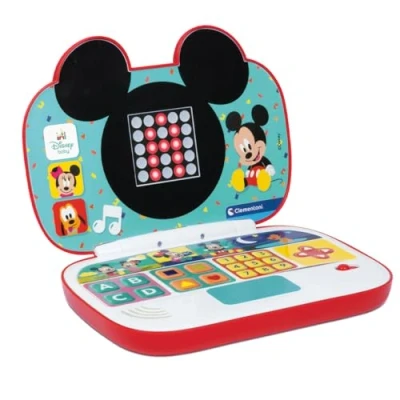 Afbeelding van Clementoni Disney Baby Mickey Mijn eerste laptop, elektronisch educatief computercentrum, draagbaar, leeractiviteiten letters en cijfers, kinderen vanaf 9 maanden, kleur