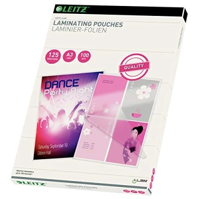 Afbeelding van Leitz Ilam lamineerhoes ft A3, 250 micron (2 x 125 micron), pak van