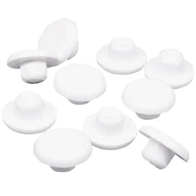 Afbeelding van SKIR&#039;CO 10 stuks 4 mm witte kunststof gatstoppen voor boorgaten, meubelgatstoppen, schroefgatstoppen