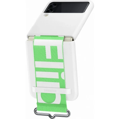 Afbeelding van Siliconen Hoesje met Band Samsung Galaxy Z Flip3 5G Wit