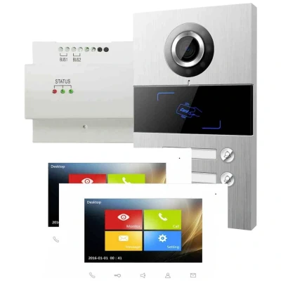 Afbeelding van HHG Villa set 2 Complete voor Video deurintercom Aluminium (geborsteld), Wit
