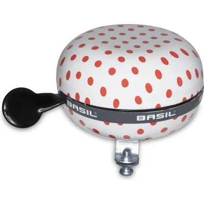 Afbeelding van Fietsbel Ding Dong Basil Polkadot ø80mm wit/rood