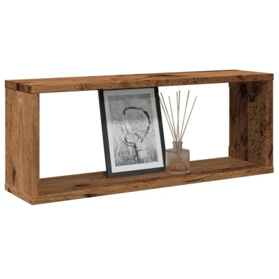 Afbeelding van vidaXL Wandschappen kubus 6 st 60x15x23 cm bewerkt hout oud houtkleur