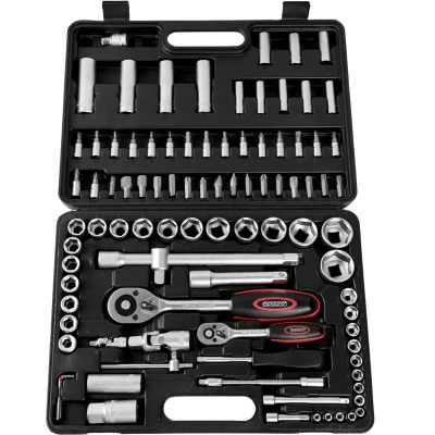Afbeelding van Toolbox Gereedschapset 94 delig verchroomd vanadium staal