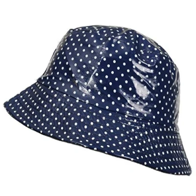Afbeelding van TOUTACOO, Regenhoed, Rain Bob, Vinyl regenjas, 03 Blauw met stippen, M