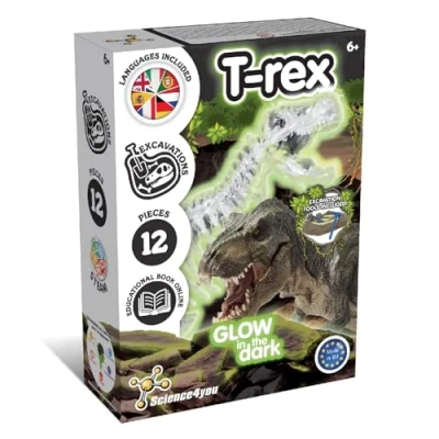 Afbeelding van Science4you T Rex Opgravingen en vind fossielen die oplichten in het donker + dinosaurusspeelgoed, spellen, cadeaus voor meisjes van 6 jaar, meerkleurig (4109)