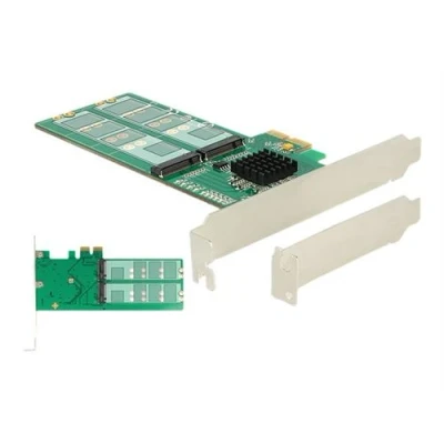 Image de Delock PCI Express Card &gt; 4 x internal M.2 Key B Low Profile Form Factor Contrôleur de stockage profil bas PCIe 2.0 x2