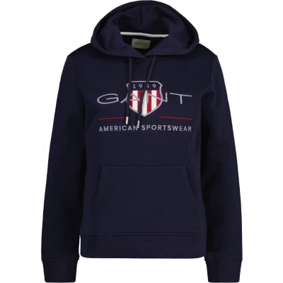 Afbeelding van GANT REL Archive Shield Hoodie, Dames, Maat: Small, Evening blue
