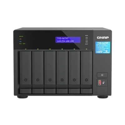 Afbeelding van QNAP TVS h674T i5 32G 6 vaks NAS Intel Core 12400 core/12 thread tot 4,4 GHz (0 TB), Netwerkopslag, Zwart