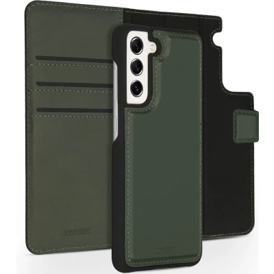 Afbeelding van Accezz Hoesje Geschikt voor Samsung Galaxy S21 FE Met Pasjeshouder Premium Leather 2 in 1 Wallet Bookcase Groen