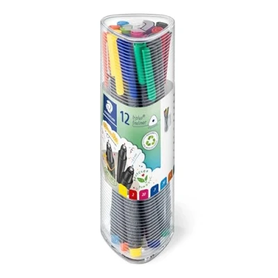 Afbeelding van Staedtler triplus 334 PR12D Fineliner Blauw, Geel, Geel Groen, Grijs, Lichtblauw, Magenta, Oranje, Rood, Zwart, Van Dyke bruin, Violet 0.3 mm 12