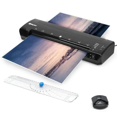 Afbeelding van Waytex 78208 lamineerapparaat A3 A4 A5 A6 Pro ultrasnel warm en koud lamineren tot 2 x 250 micron met instelbare temperatuur + 1 snijmachine hoeksnijder