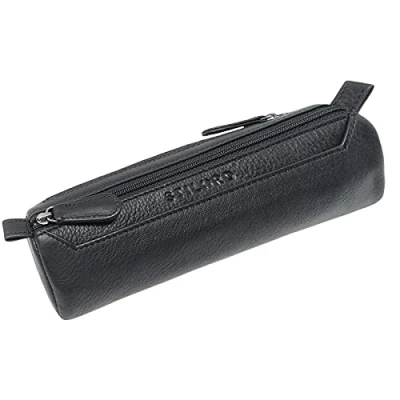 Afbeelding van STILORD &#039;Jim&#039; Vintage lederen pennenetui etui voor potloden pennenhouder mannen en vrouwen school kantoor, zwart., Retro