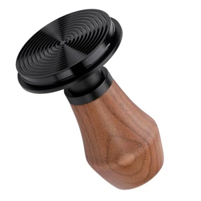 Afbeelding van Normcore 53,3 mm V4 Espresso Tamper Veerbelaste titanium PVD coating en golvende basis 6,8 kg/11,3 kg/13,6 kg echt Amerikaans walnoothandvat