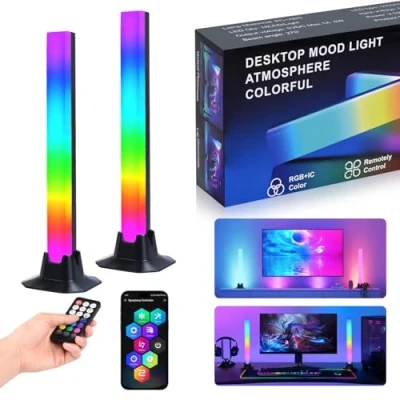 Afbeelding van Euakee Led lichtbalk, muzieksynchronisatie, RGB IC, tv achtergrondverlichting, werkt met Ambient Smart Sync muziek en app bediening, voor kamerdecoratie
