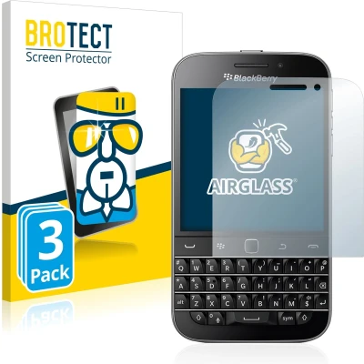 Afbeelding van BROTECT AirGlass kogelwerende glasfolie (3 Stuk, Blackberry Classic Q20), Smartphone beschermfolie, Transparant