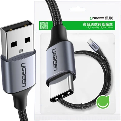 Afbeelding van Ugreen kabel USB Type C Quick Charge 3.0 3A 2m grijs (60128)