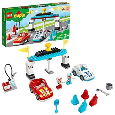 Afbeelding van LEGO DUPLO Town Race Cars 10947 Cool Car Building Toy; fantasierijk, ontwikkelingsspeelset voor peuters en kinderen; nieuw 2021 (44 stuks)