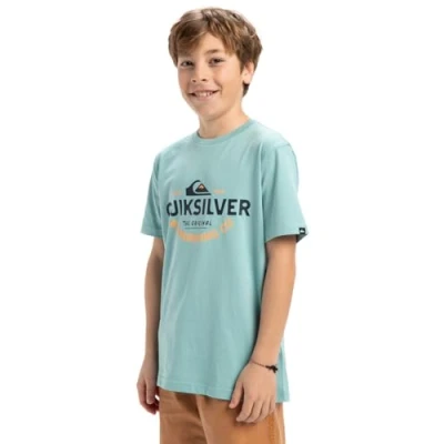 Afbeelding van Quiksilver Typed OUT Unisex Tshirt print voor kinderen, Maat: 140, Aquifer