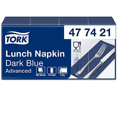 Afbeelding van Tork tissue servet 33x33cm 2 laags 1/8 vouw midnight blue 10x200