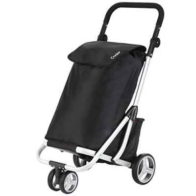 Afbeelding van ShoppingCruiser® 3 Wheel Boodschappentrolley Boodschappenwagen met koeltas Afneembare boodschappentas Waterafstotend Zwart
