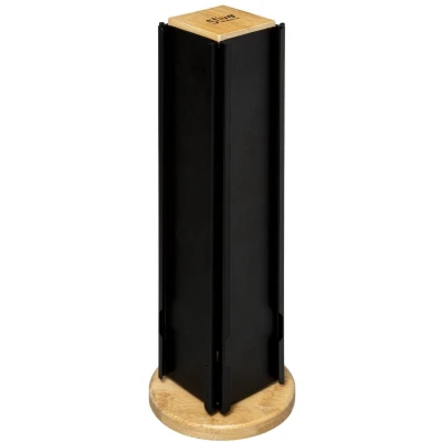Afbeelding van Houder voor 24 koffiecapsules Secret de Gourmet Noir Kitchen Zwart Metaal Bamboe (11,5 x 11,5 3...