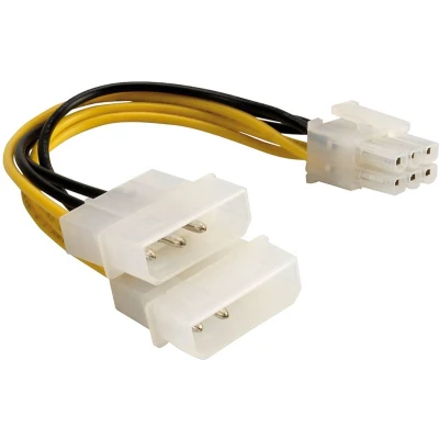 Afbeelding van Molex naar PCIe voedingskabel adapter 0.15 m Delock