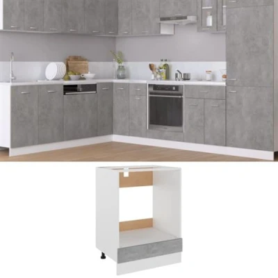 Image de vidaXL Armoire à four Riga Gris béton 60x46x81,5 cm802501