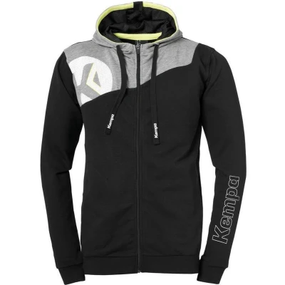Afbeelding van Kempa Core 2.0 Hood Jacket Kind Zwart Donker Grijs Melange Maat 116