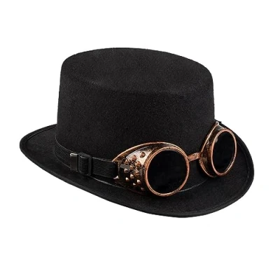 Afbeelding van Boland Hoed Steamgoggles Zwart 59 Volwassenen Unisex Steampunk Sciencefiction