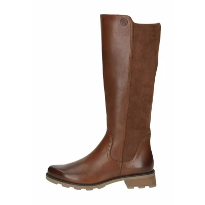 Afbeelding van CAPRICE Dames hoge laarzen met hak elegant kniehoch, bruin (cognac comb), 38 EU, Cognac Comb