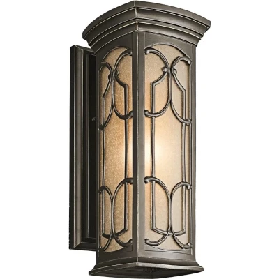 Afbeelding van Kichler LED Wand Buitenlamp Franceasi 1X E27 Max 60W IP44 Dimbaar Olde Bronze