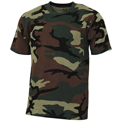 Afbeelding van MFH US T shirt &quot;Streetstyle&quot; Woodland camo 145 g/m² MAAT XL