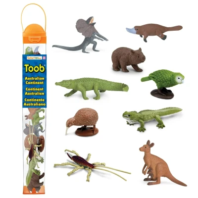 Afbeelding van Safari Ltd. Australasia TOOB 9 miniatuurfiguren uit Australië en Nieuw Zeeland educatief spel voor jongens meisjes vanaf 3 jaar
