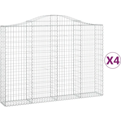 Afbeelding van VidaXL Schanskorven 4 st gewelfd 200x30x140/160 cm ijzer