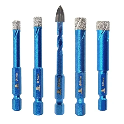 Afbeelding van BRSCHNITT 5 stuks diamantboren voor tegels 6/8/10 mm zeskantschacht gatenzaag keramiek, graniet, glas, porselein, tegels, porseleinen steengoed, metselwerk, marmer enz
