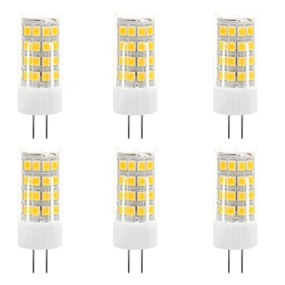 Afbeelding van 6 x G4 ledlampen, 5 W, warmwit, 3000 K, led lamp, 51 SMD 2835 leds, 500 lm, komt overeen met halogeen, 50 W AC/DC 12 V