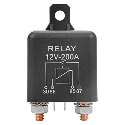 Afbeelding van 4 pins scheidingsrelais, 12 VDC 200 A, scheidingsrelais voor de laadbatterij, schakelrelais in en uitschakelen, robuust, auto, vrachtwagen, auto
