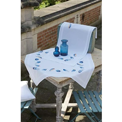 Afbeelding van Tafelkleed kit Blauwe pluimpjes Vervaco PN 0162237