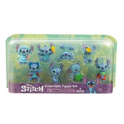 Afbeelding van STITCH (TTC02000) Set van 8 exclusieve Disney figuren met verschillende posities en accessoires, verzamelspeelgoed, voor jongens meisjes vanaf 3 jaar