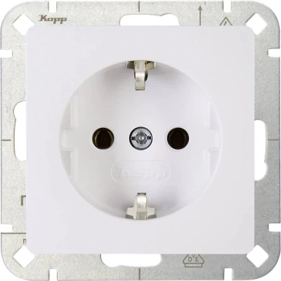 Afbeelding van Kopp 923502002 Wandcontactdoos met randaarde Inzetstuk 1 voudig HK05 Arctisch wit