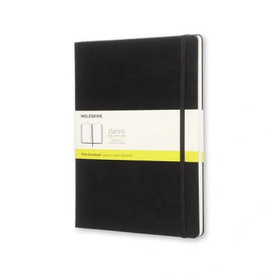 Image de Carnet à pages blanche Très grand format Couverture noire et rigide